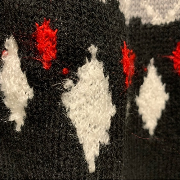 5for20 Allison Daley petite black white & red ski knit Christmas sweater - Picture 4 of 8